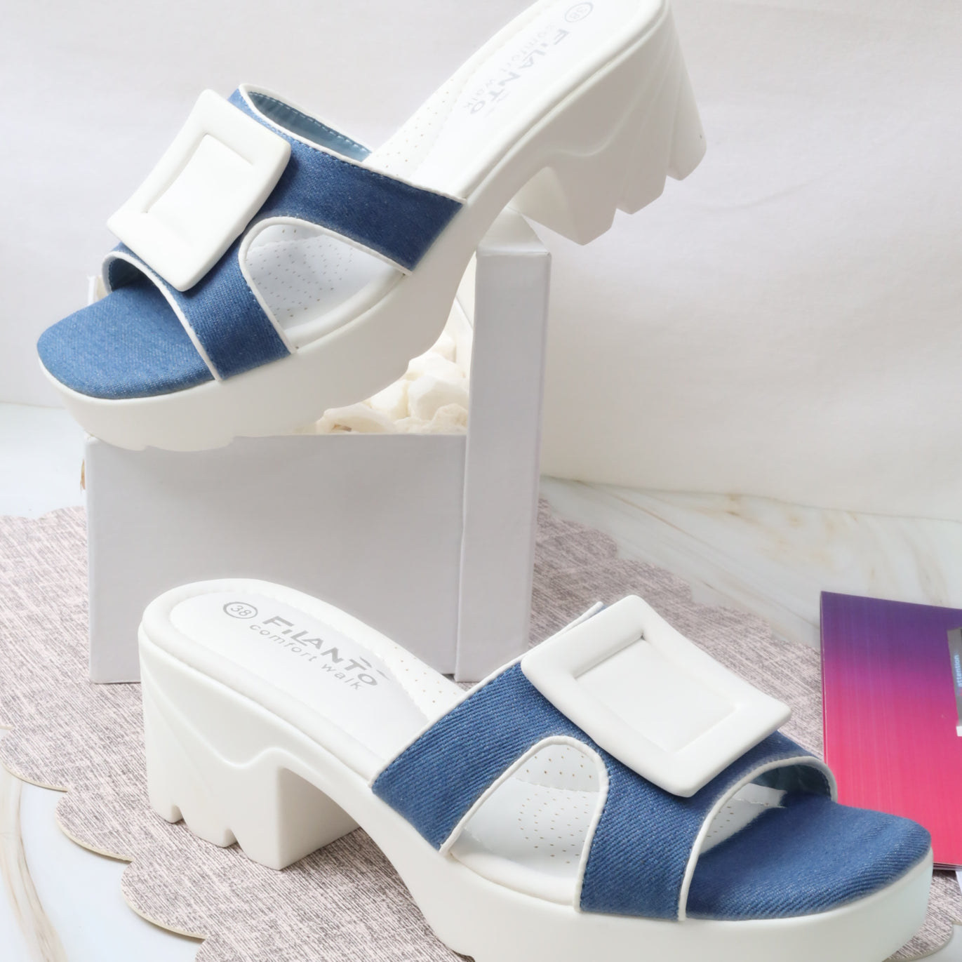 صندل نسائي بكعب عريض 55068